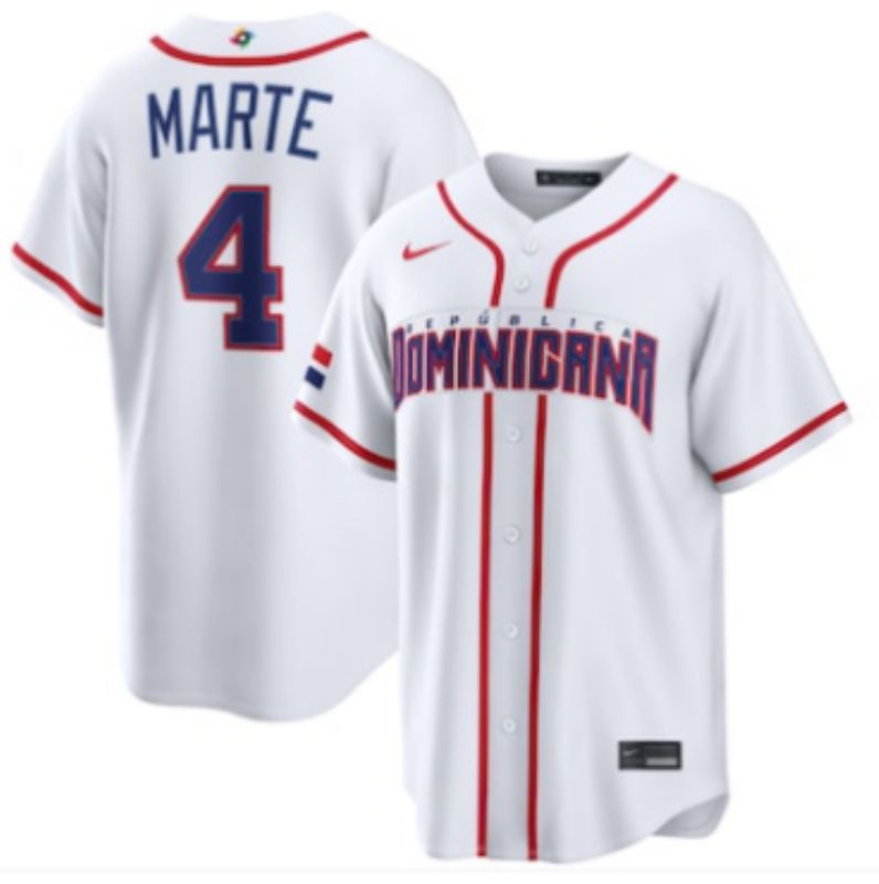 Men 2026 World Cub #4 Marte White Game Nike MLB Jersey style 001